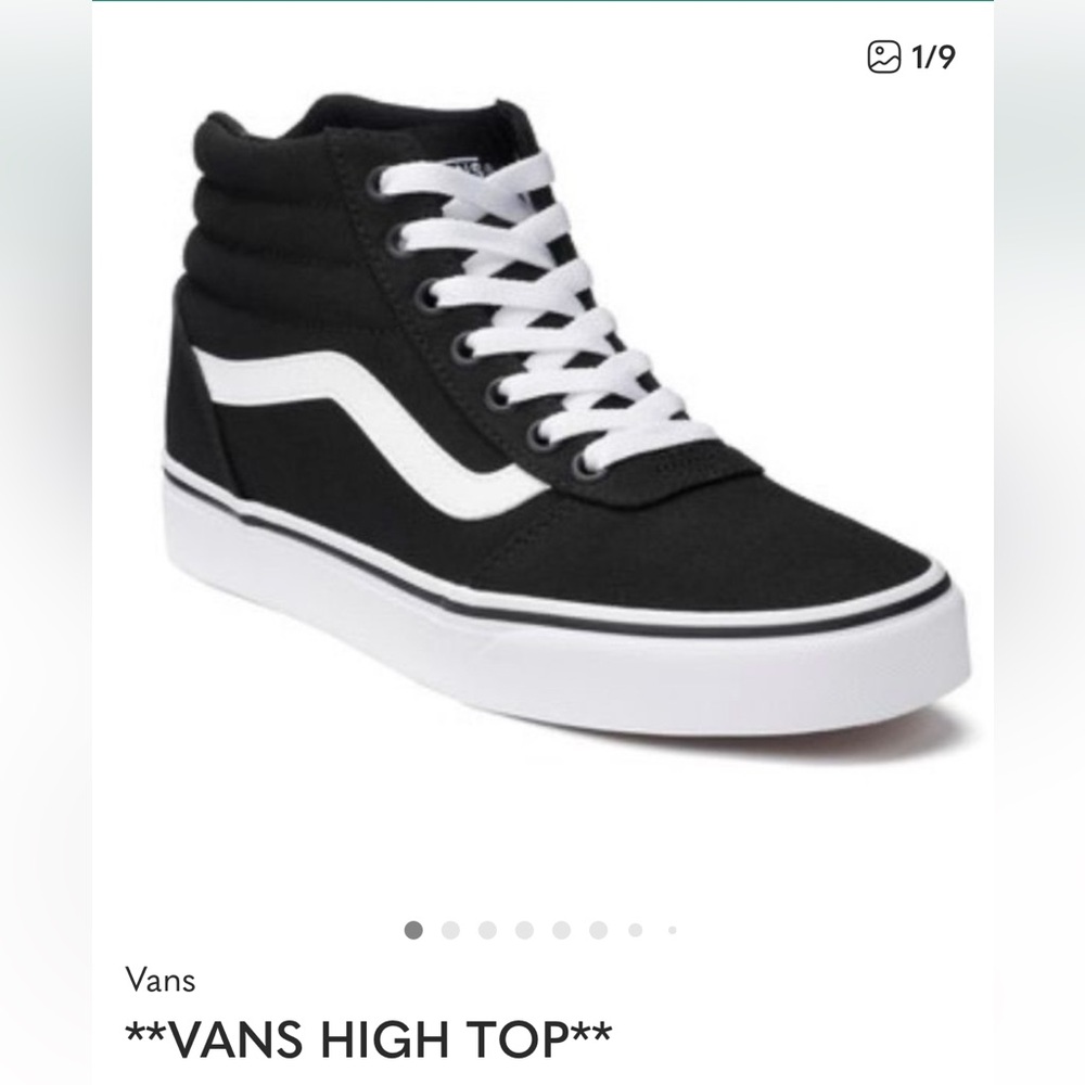 Vans Black and White High Top Sneakers